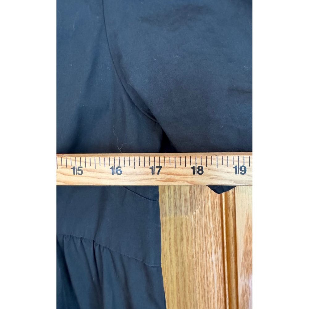Madewell Black Cotton Tie-Front Babydoll Mini Dress AL312 Size 10 - Picture 3 of 9